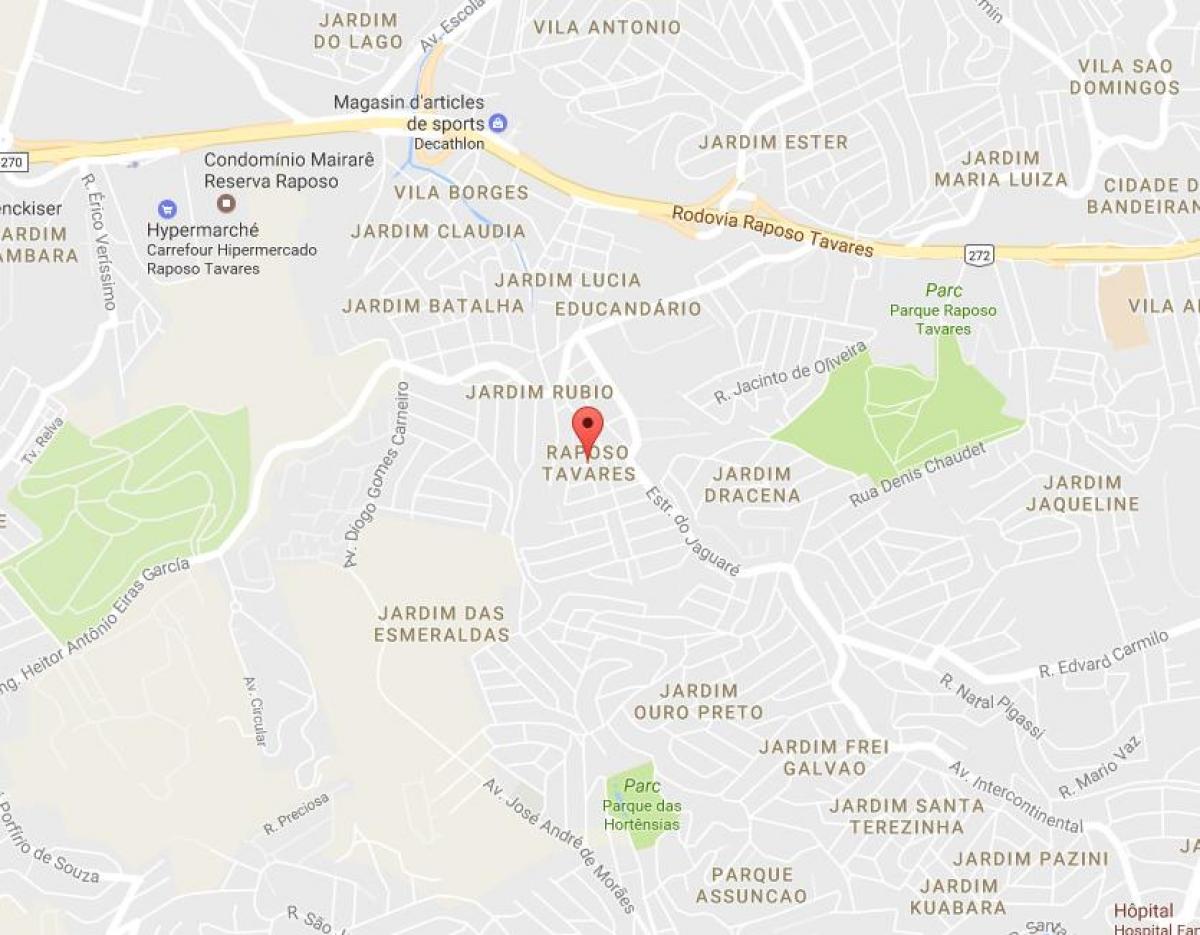 Raposo Tavares São Paulo haritası