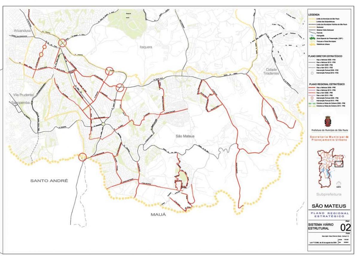 São haritası Mateus São Paulo - Yollar