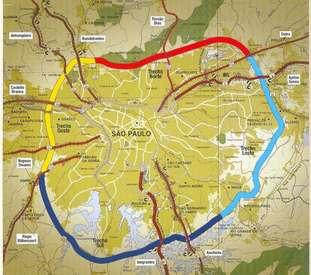 São Paulo beltway haritası