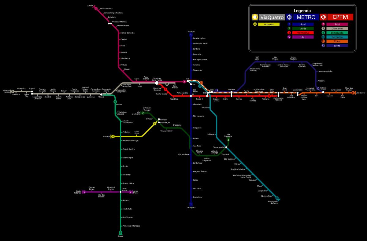 São Paulo CPTM metro haritası