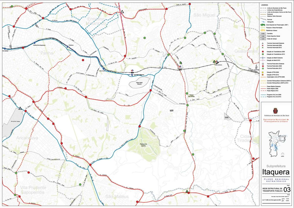 İtaquera haritası São Paulo - Toplu taşıma