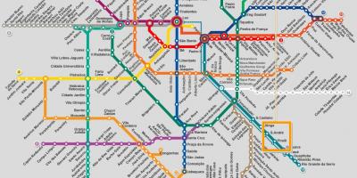 São Paulo ağ metro haritası