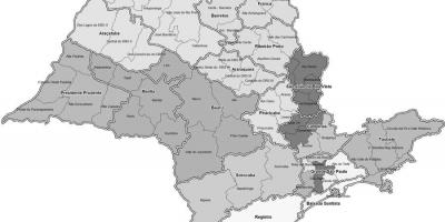 São Paulo haritası siyah beyaz