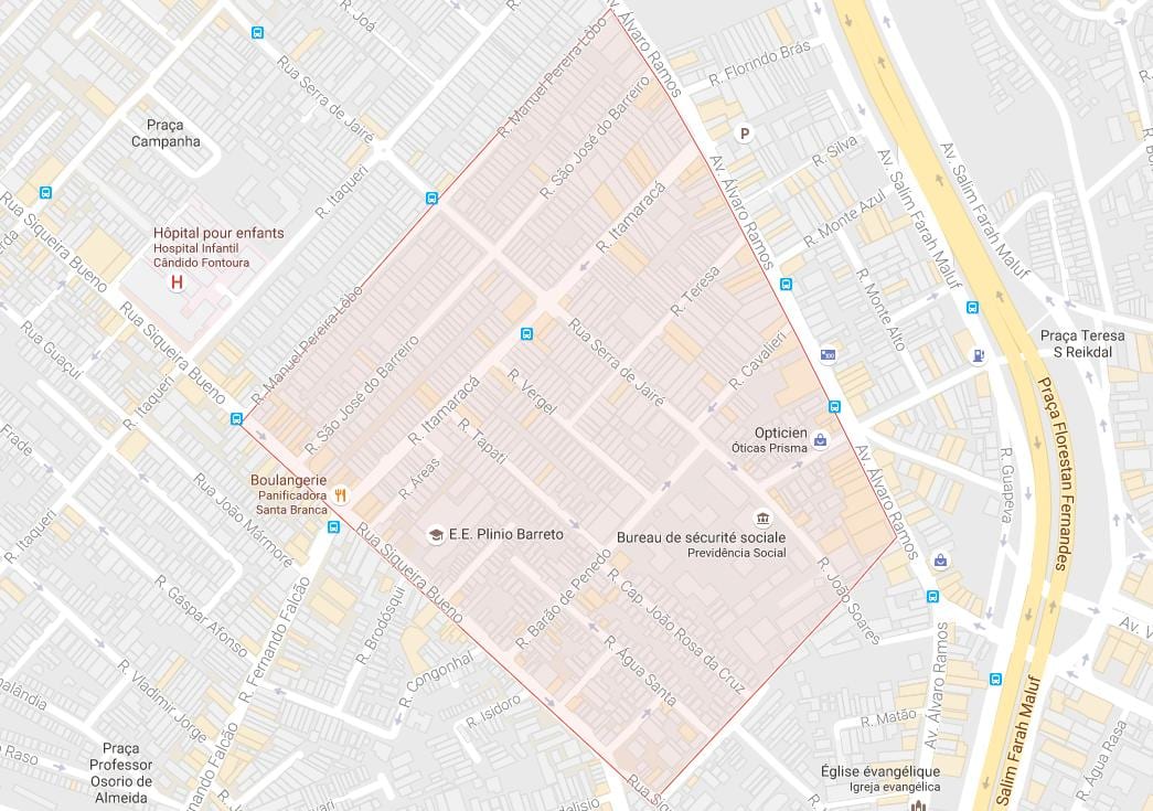 Água'da Rasa São Paulo haritası