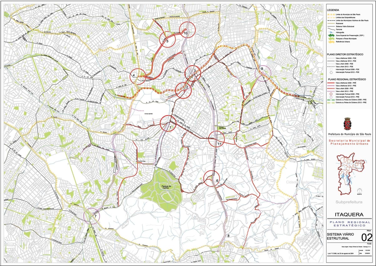 İtaquera haritası São Paulo - Yollar