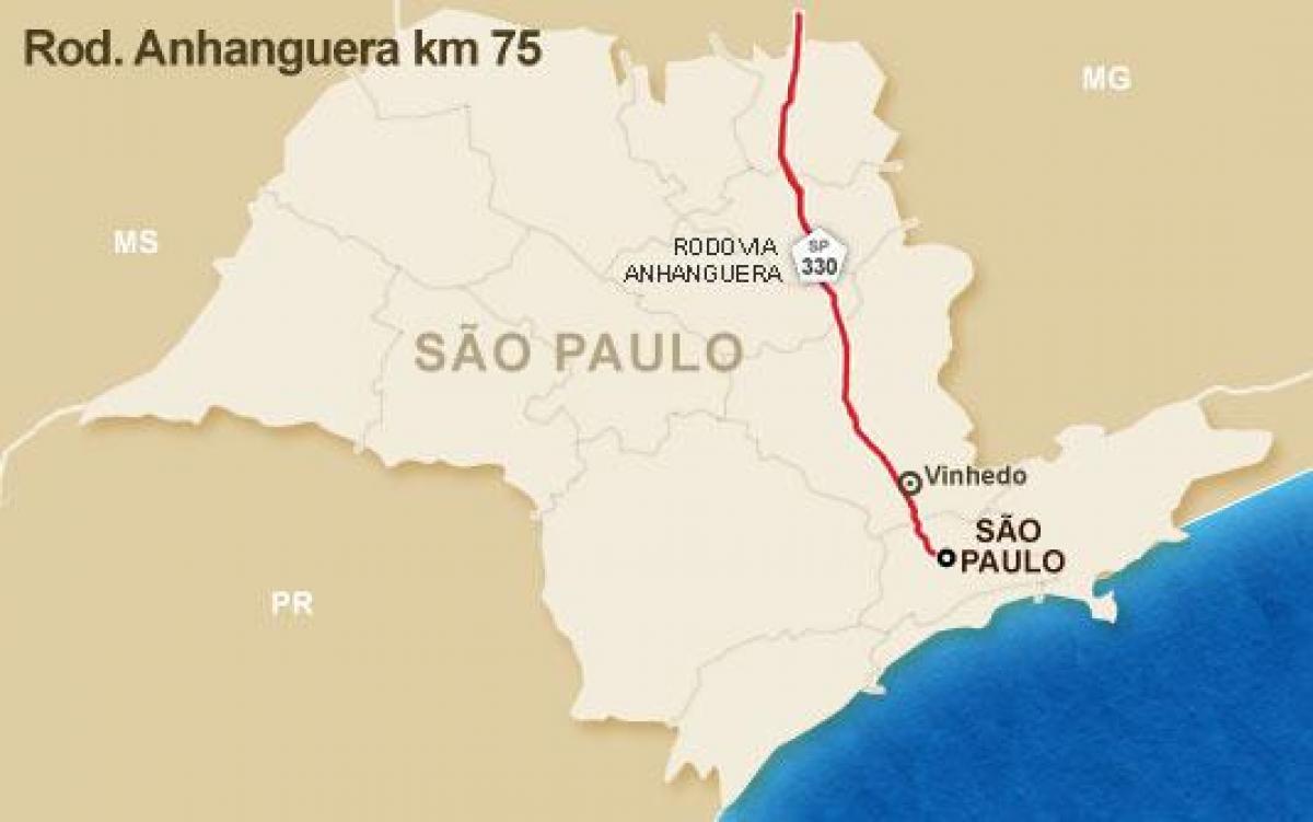 330 Anhanguera karayolu haritası - SP