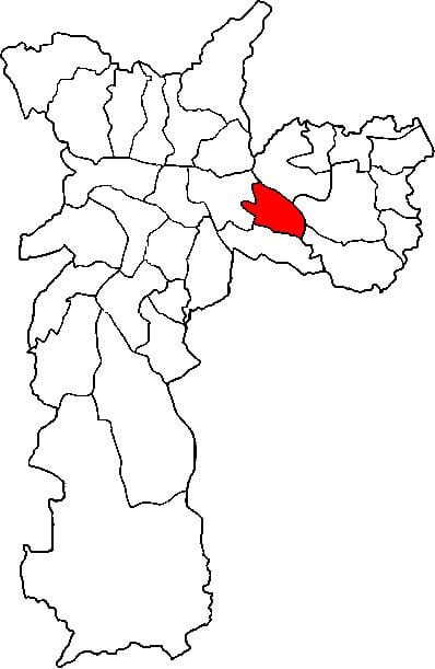 Aricanduva haritası-Vila Formosa alt vilayetin São Paulo
