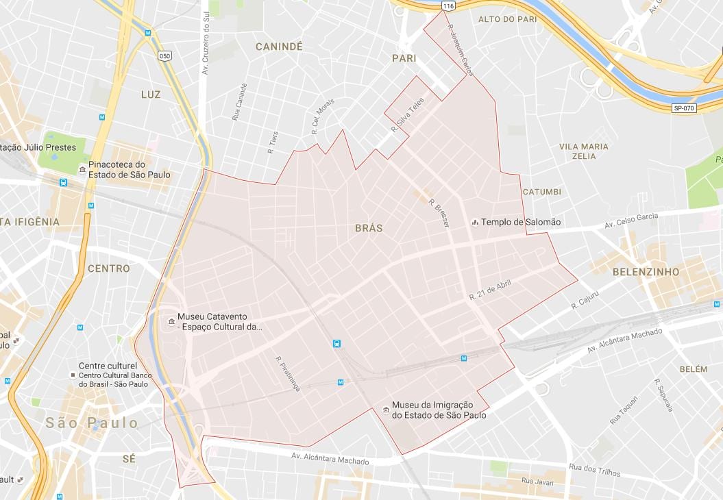 Brás, São Paulo haritası