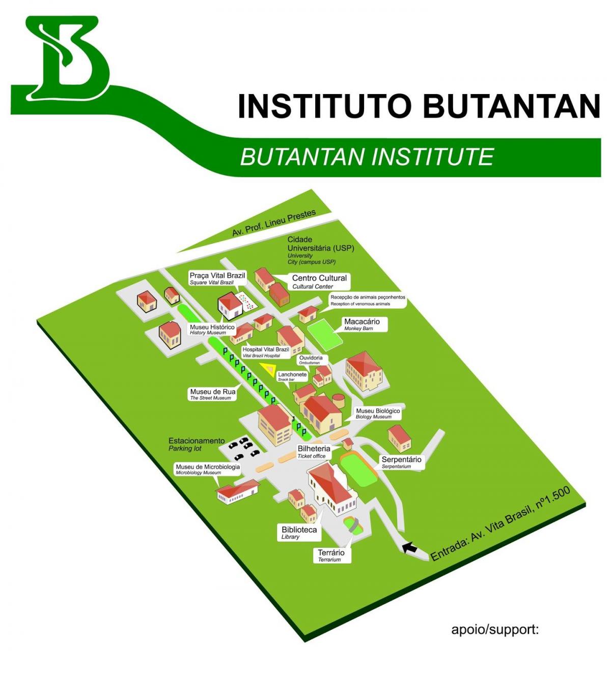 Butantan Enstitüsü haritası
