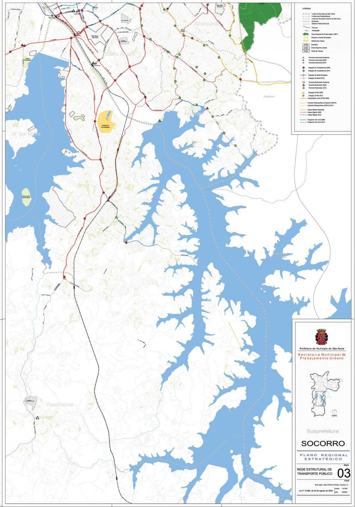 Capela do Socorro São Paulo haritası - Toplu taşıma