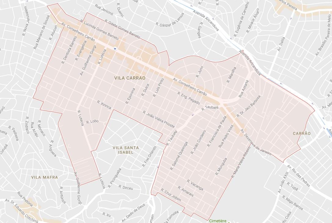 Carrão São Paulo haritası