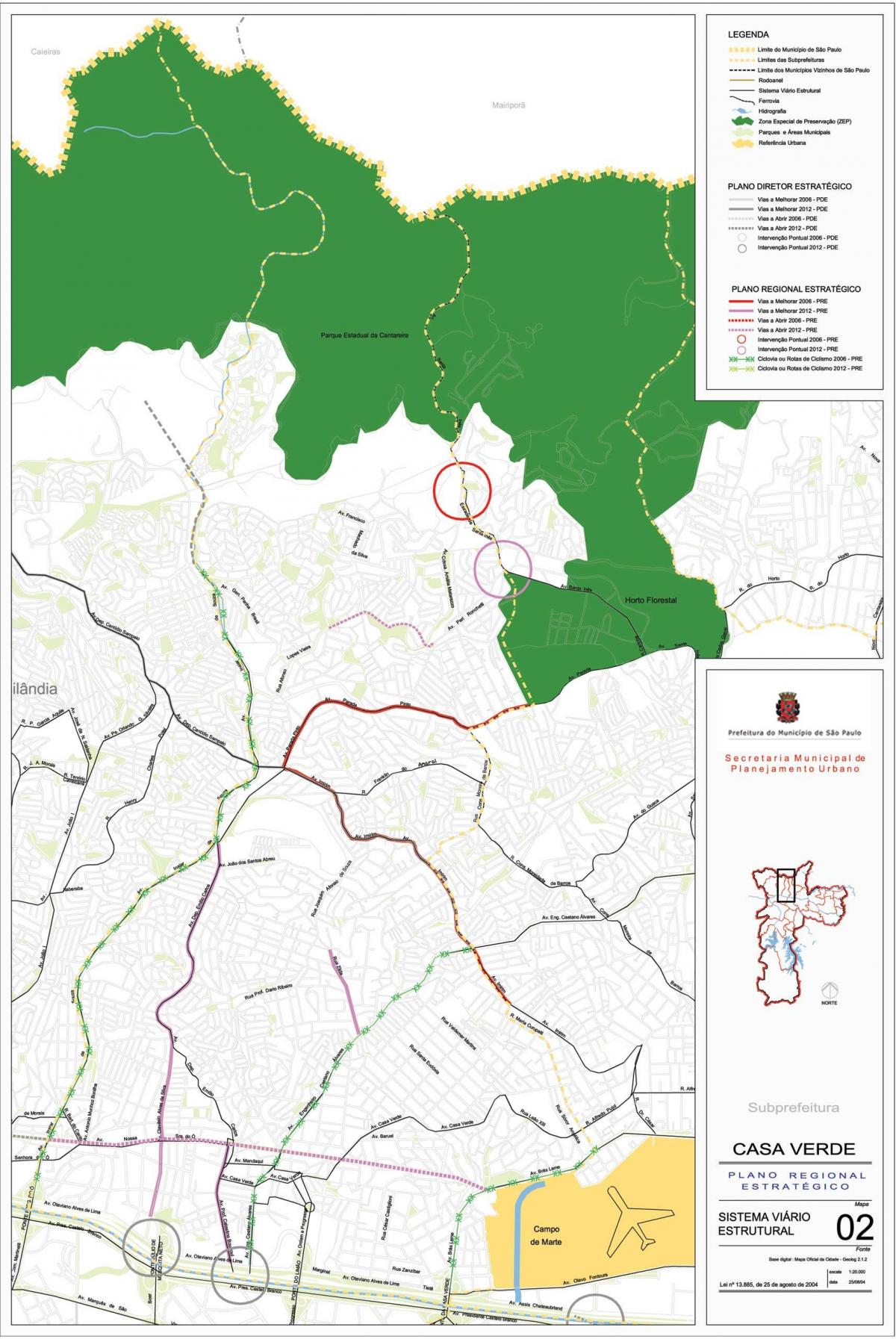Casa Verde haritası São Paulo - Yollar
