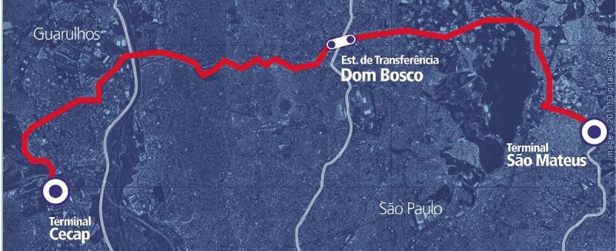 Corredor haritası BRT Bernabeu Perimetral Leste