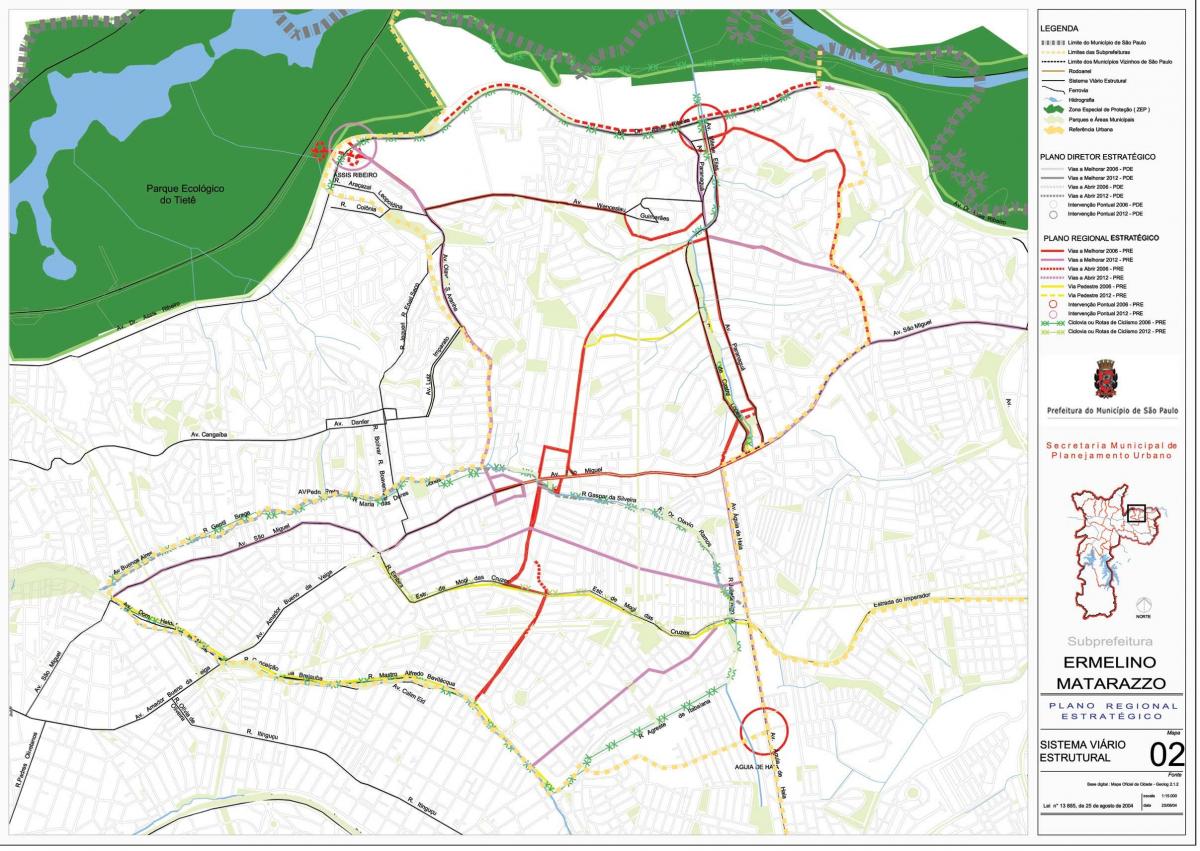 Ermelino Matarazzo haritası São Paulo - Yollar