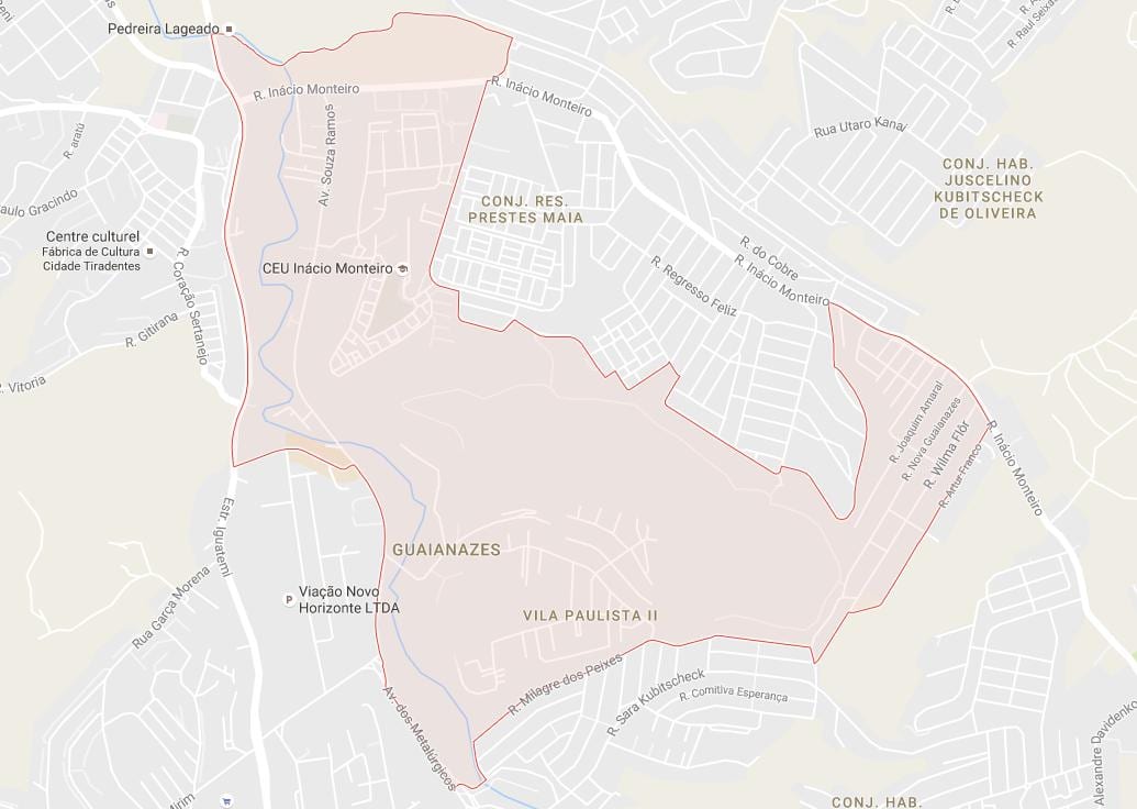 Guaianases haritası São Paulo