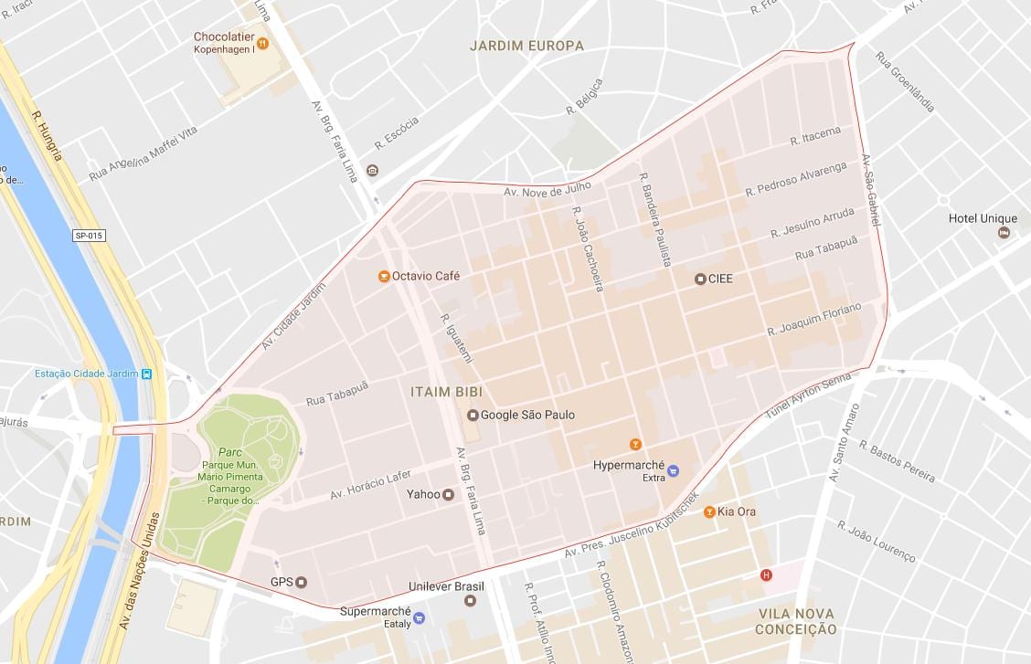 Itaim Bibi, São Paulo haritası