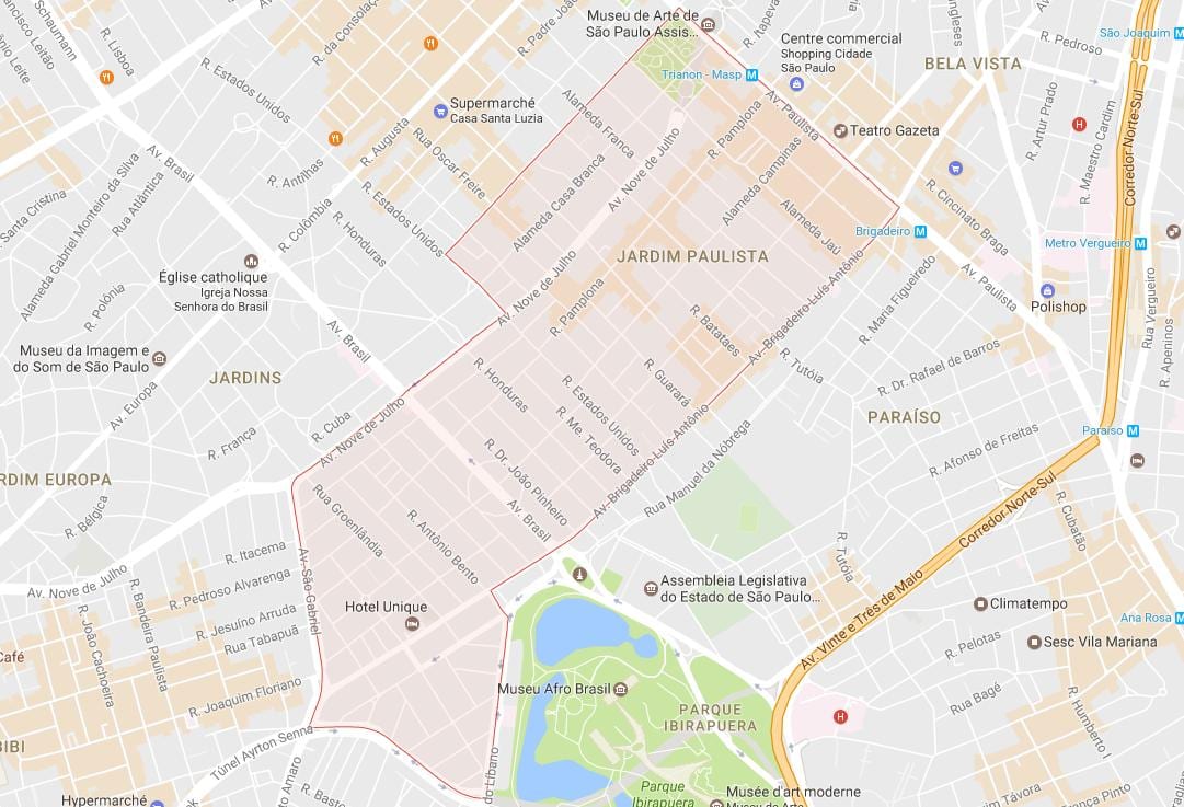 Jardim Paulista, São Paulo haritası