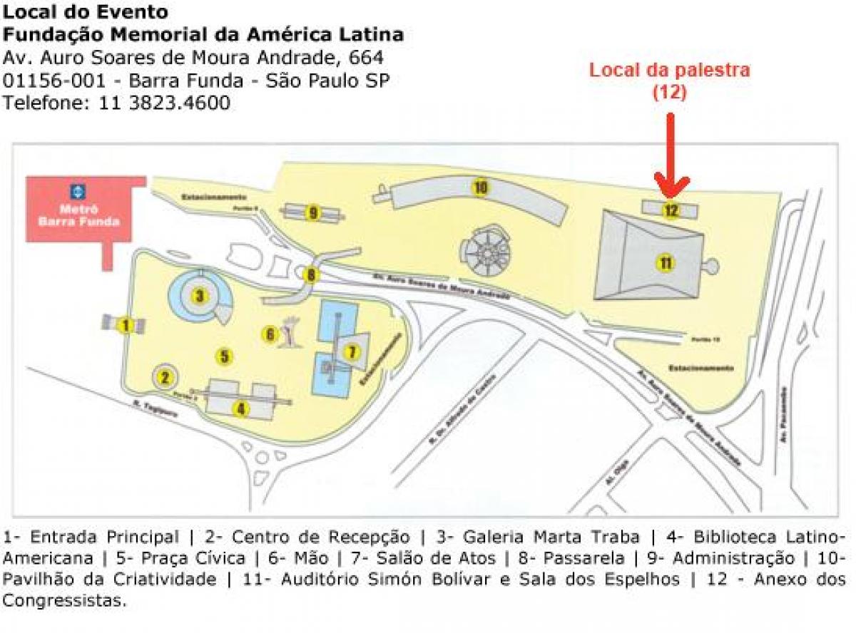 Latin Amerika haritası Memorial São Paulo