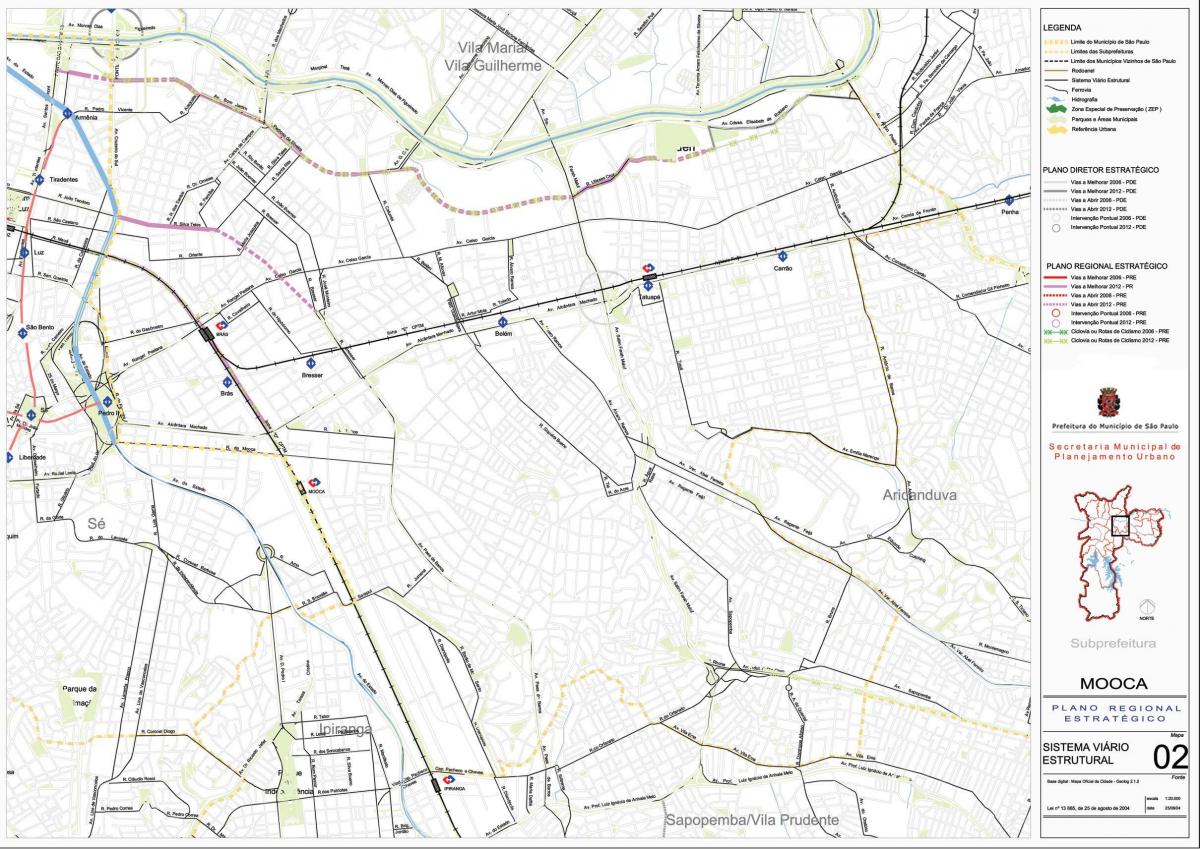 Mooca haritası São Paulo - Yollar