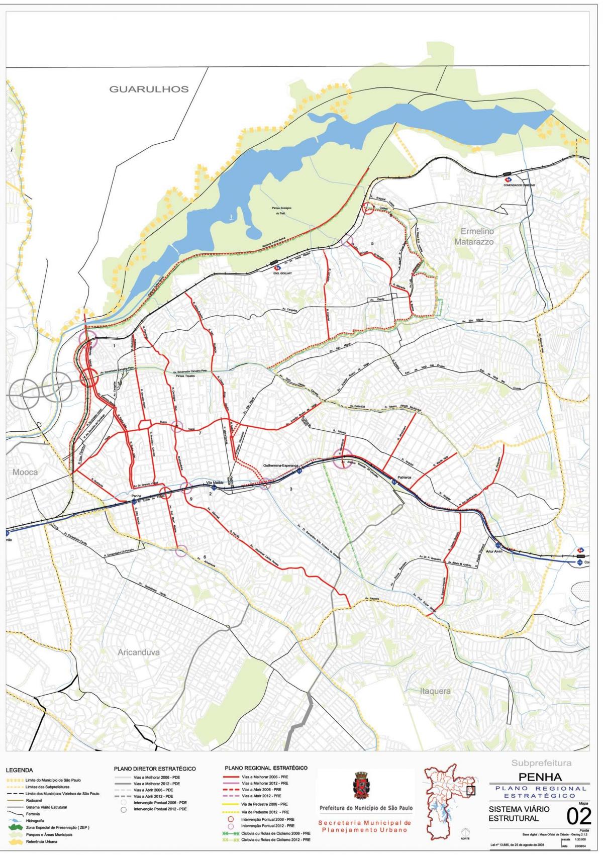 Penha haritası São Paulo - Yollar