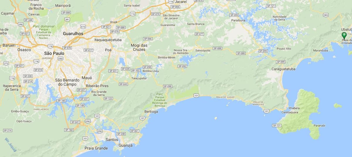Perequê Plajı Mirim haritası
