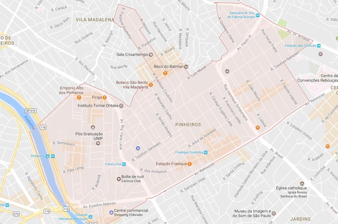 Pinheiros Sao Paulo haritası