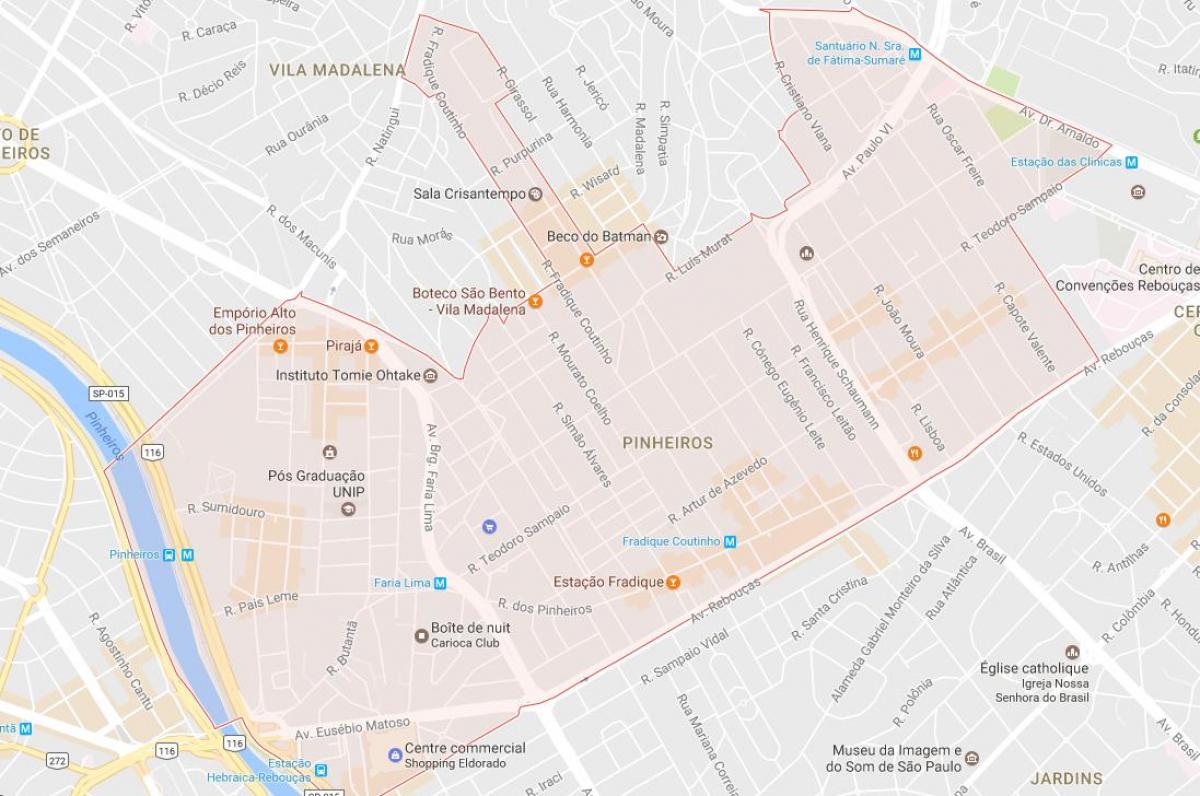 Pinheiros Sao Paulo haritası