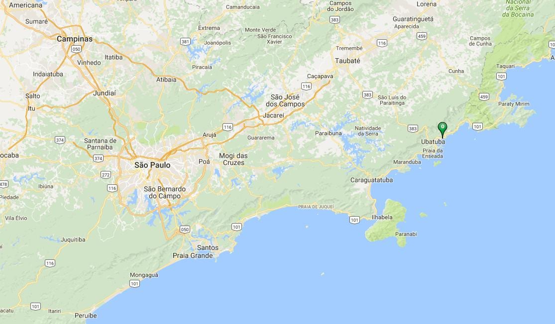 Plaj Vermelha do Sul haritası