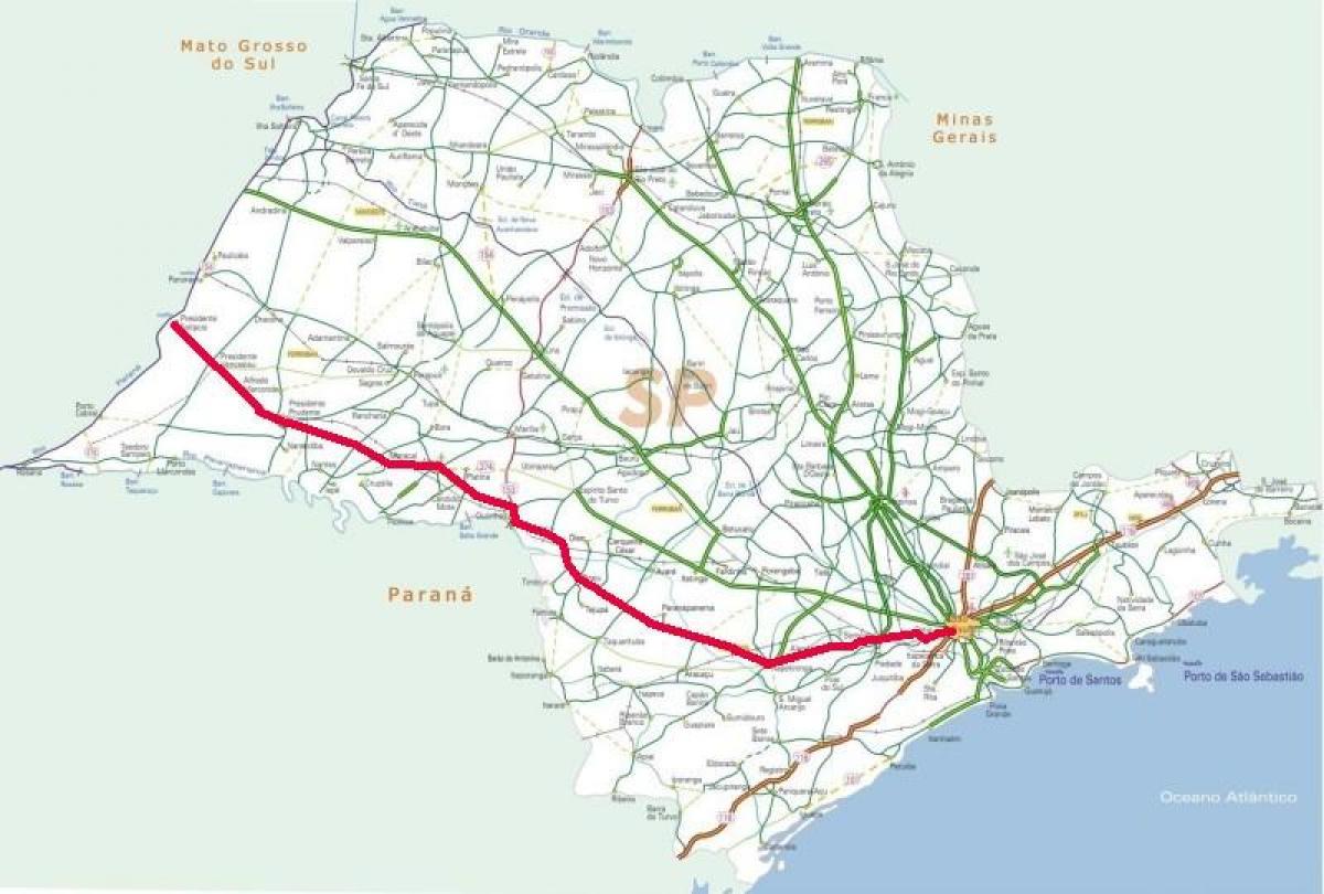 270 Raposo Tavares karayolu haritası - SP