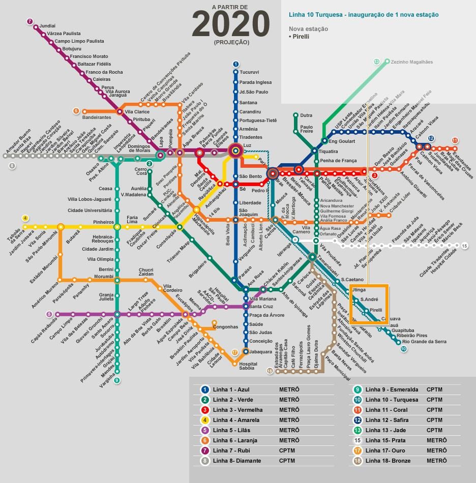 São Paulo ağ metro haritası