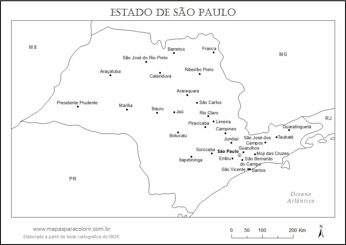 São Paulo bakire haritası - ana şehirler