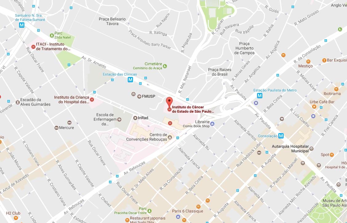 São Kanseri haritası Enstitüsü Paulo