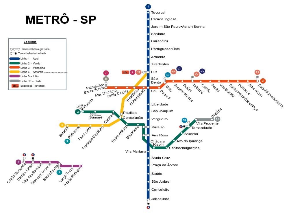São Paulo metro haritası