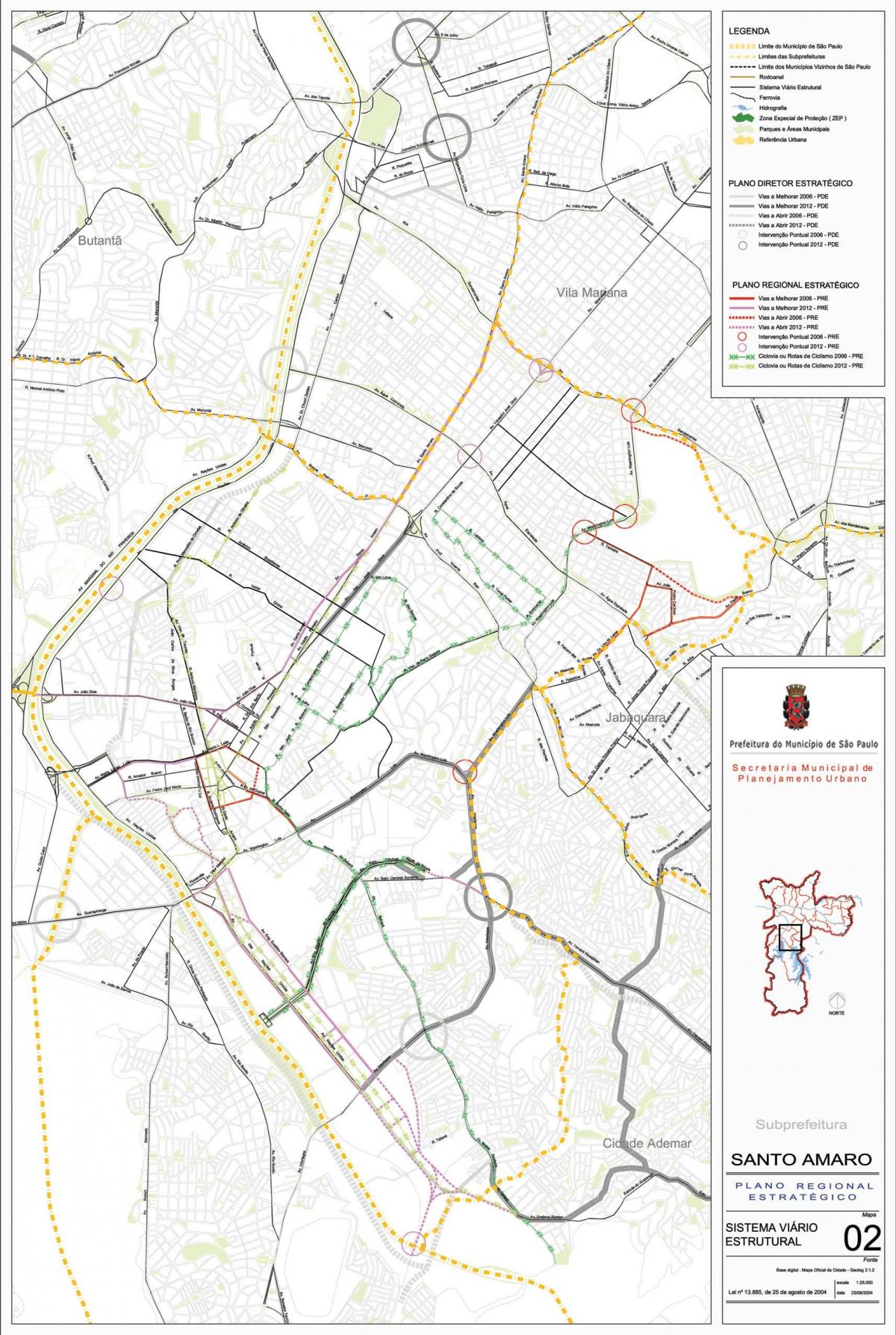 Harita Santo Amaro, São Paulo - Yollar
