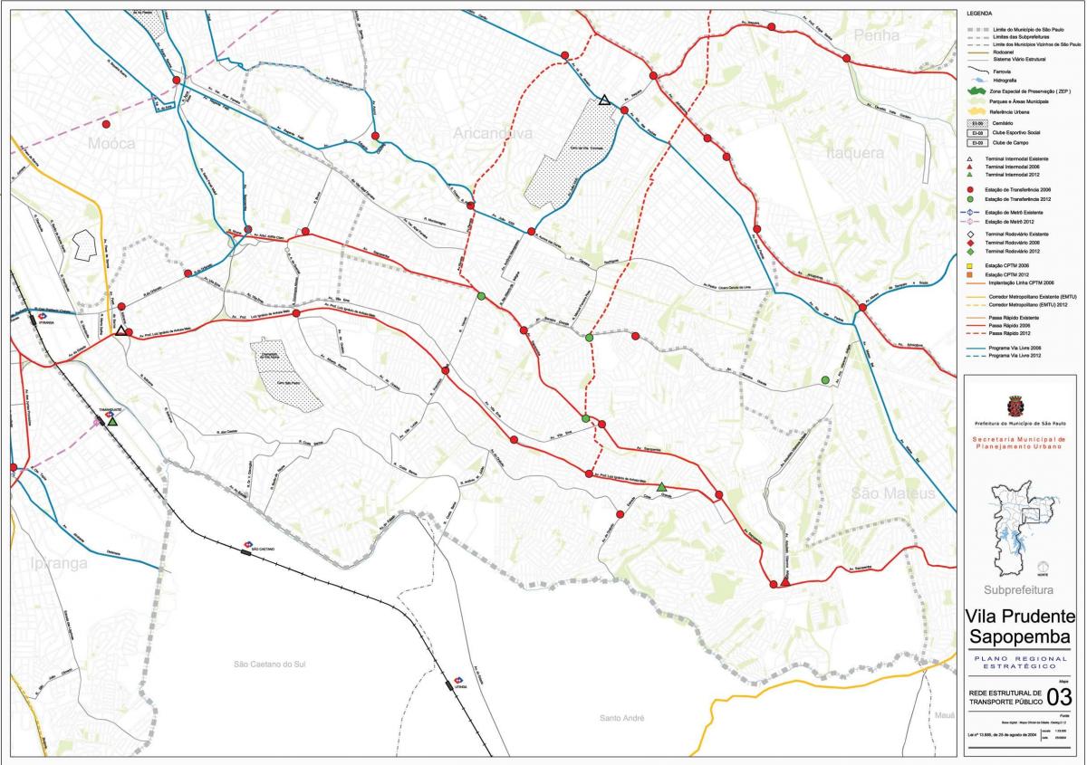 Sapopembra haritası São Paulo - Toplu taşıma
