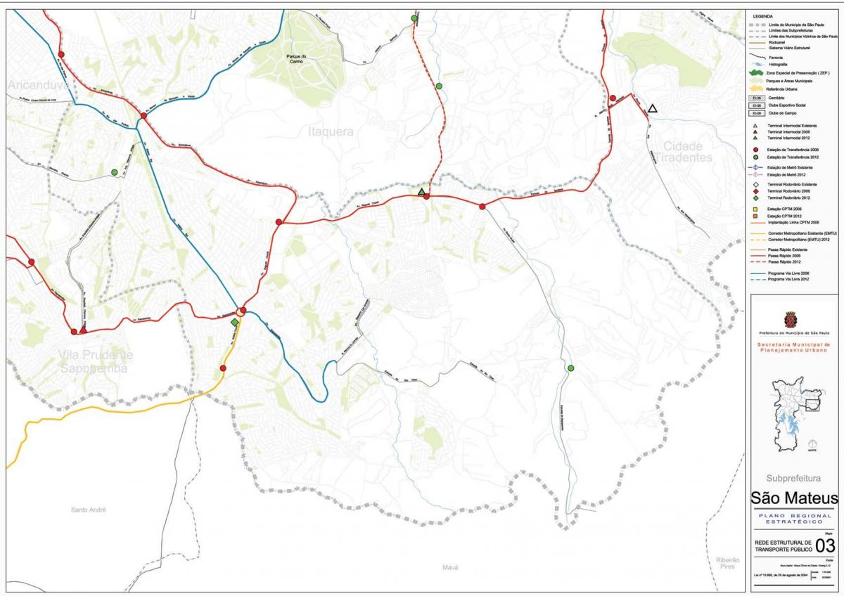 São Mateus São Paulo haritası - Toplu taşıma