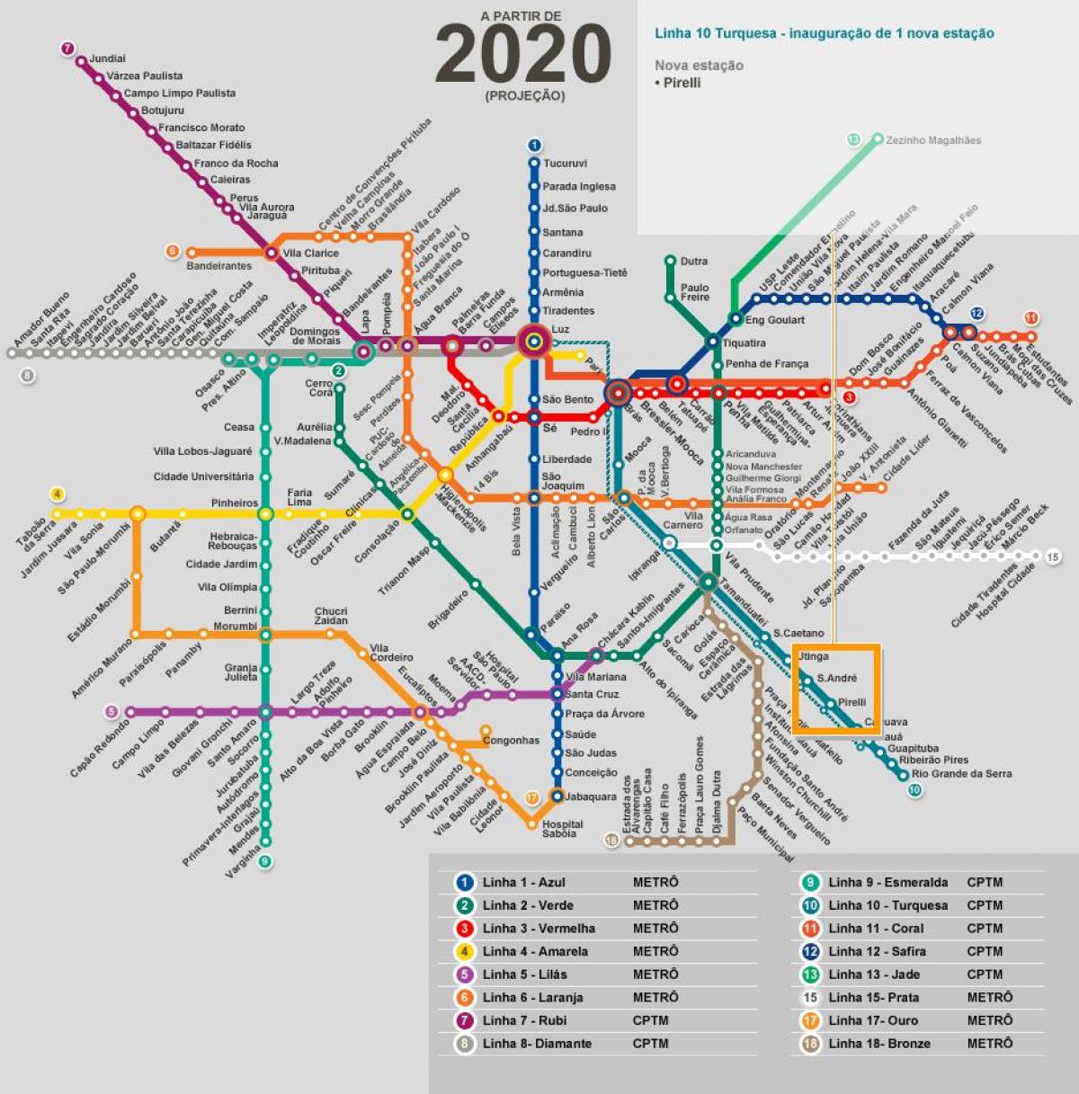 São Paulo ağ metro haritası