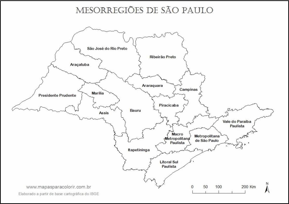 São Paulo bakire harita - bölge isimleri