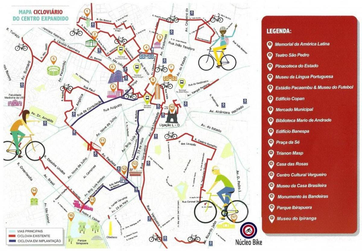 São Paulo bisiklet yolu haritası