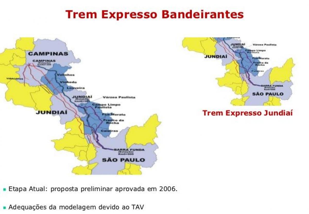 São Paulo haritası Expresso Bandeirantes