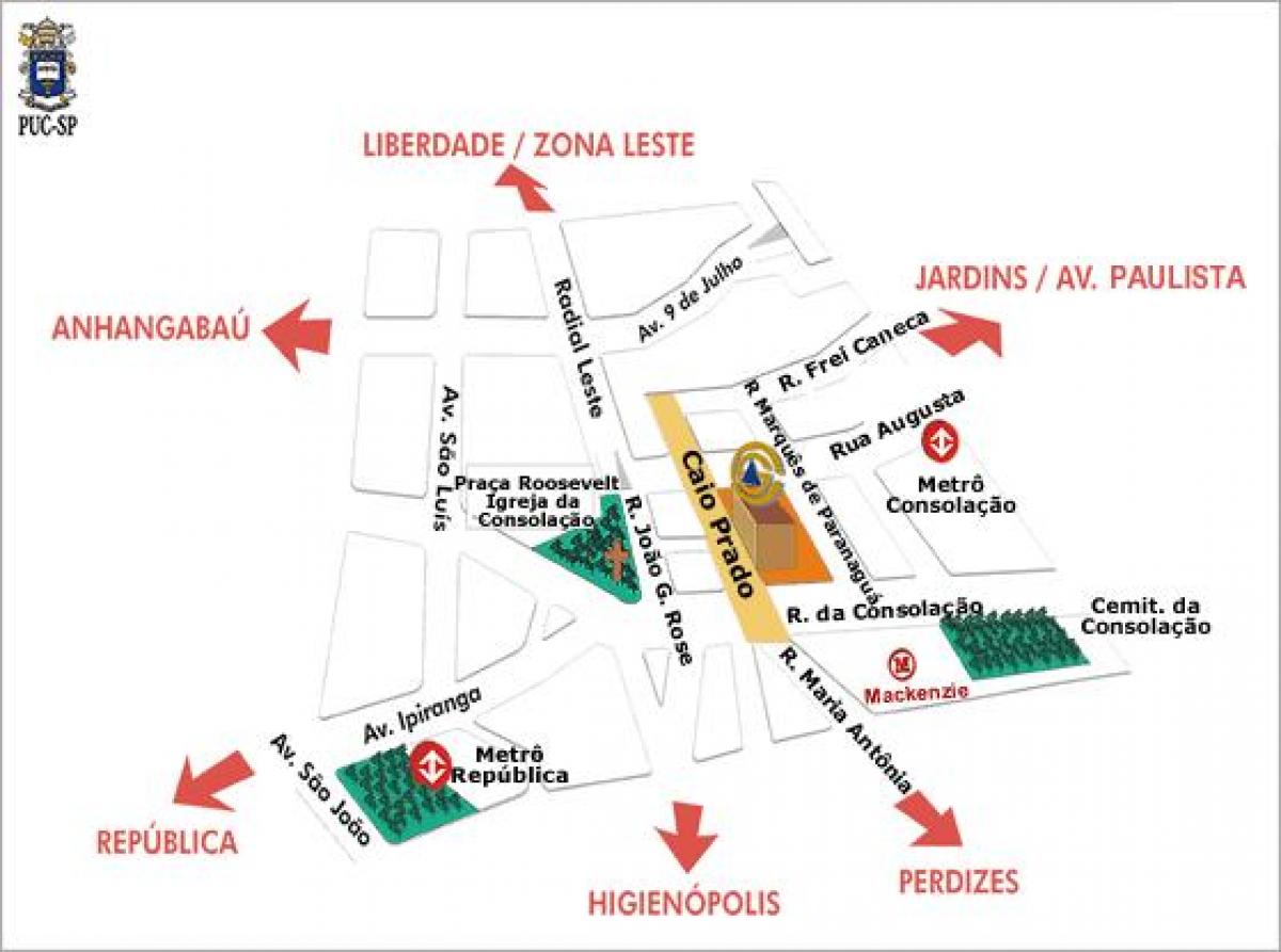São Paulo haritası Papalık Katolik Üniversitesi