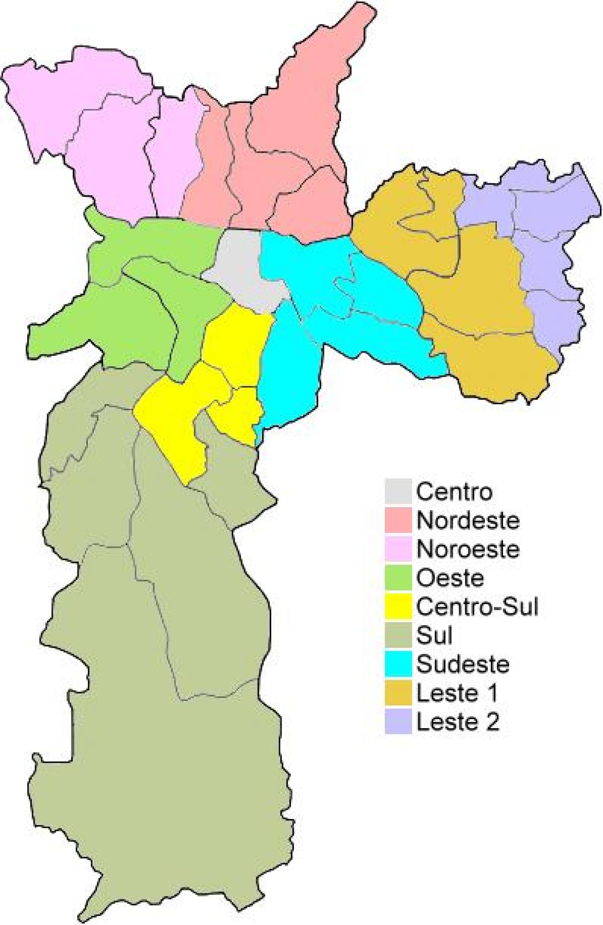São Paulo idari bölgeleri haritası