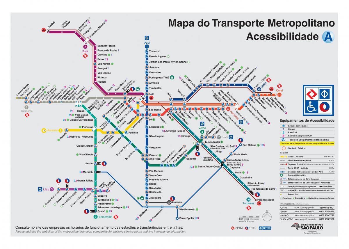 Ulaşım haritası Sao Paulo - Engelli Erişimi