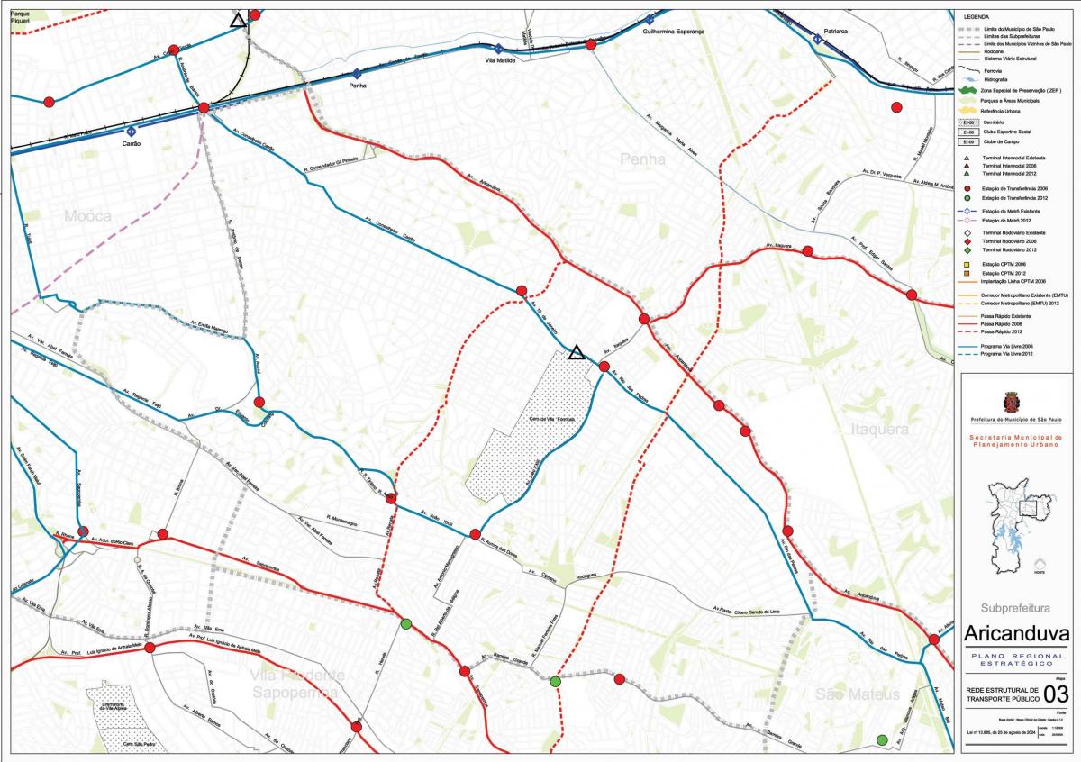 Aricanduva haritası-Vila Formosa São Paulo - Toplu taşıma