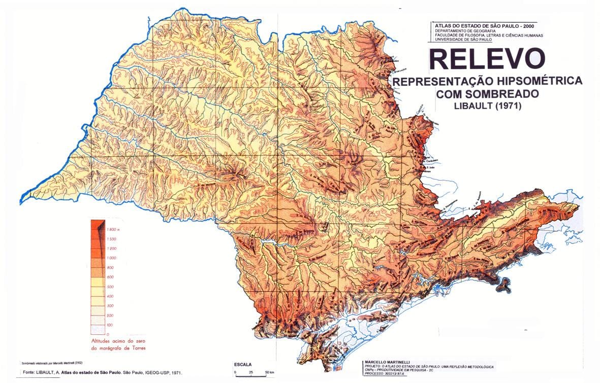 Topografik São Paulo haritası