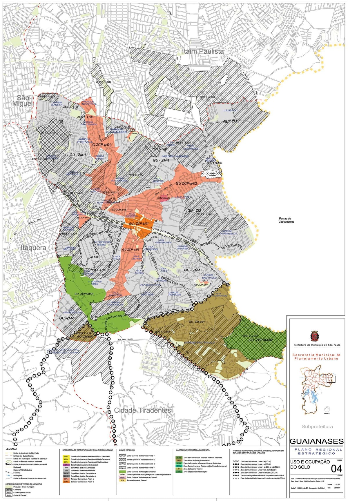 Toprağın Guaianases São Paulo haritası - İşgal