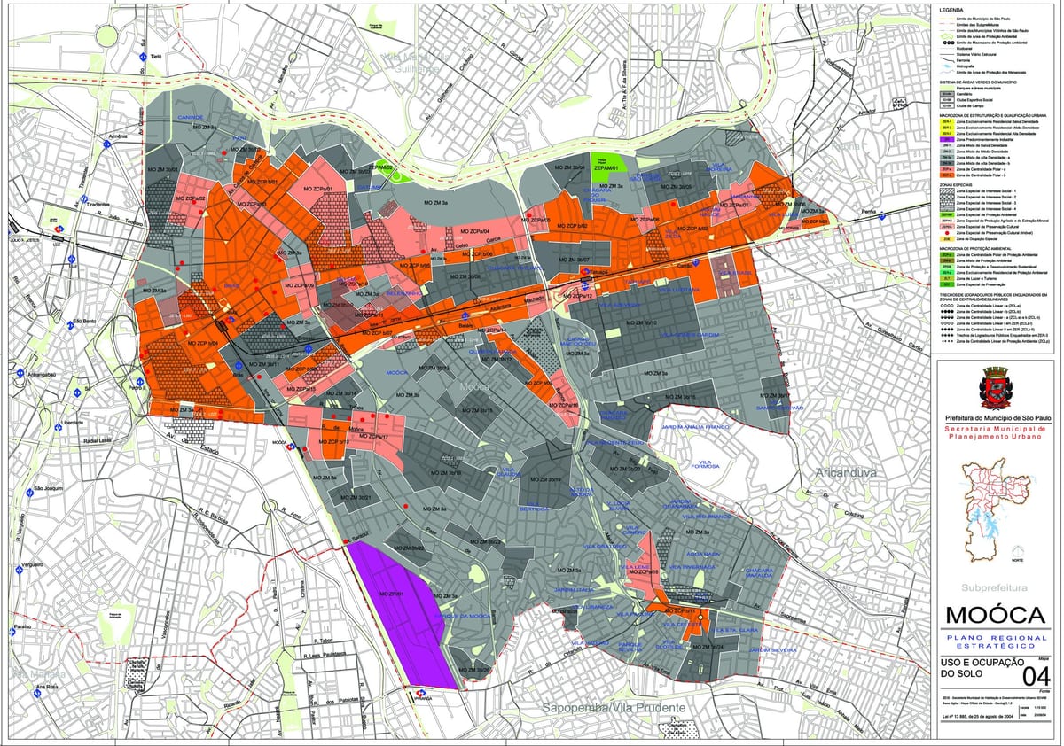 Toprağın Mooca, Sao Paulo haritası - İşgal
