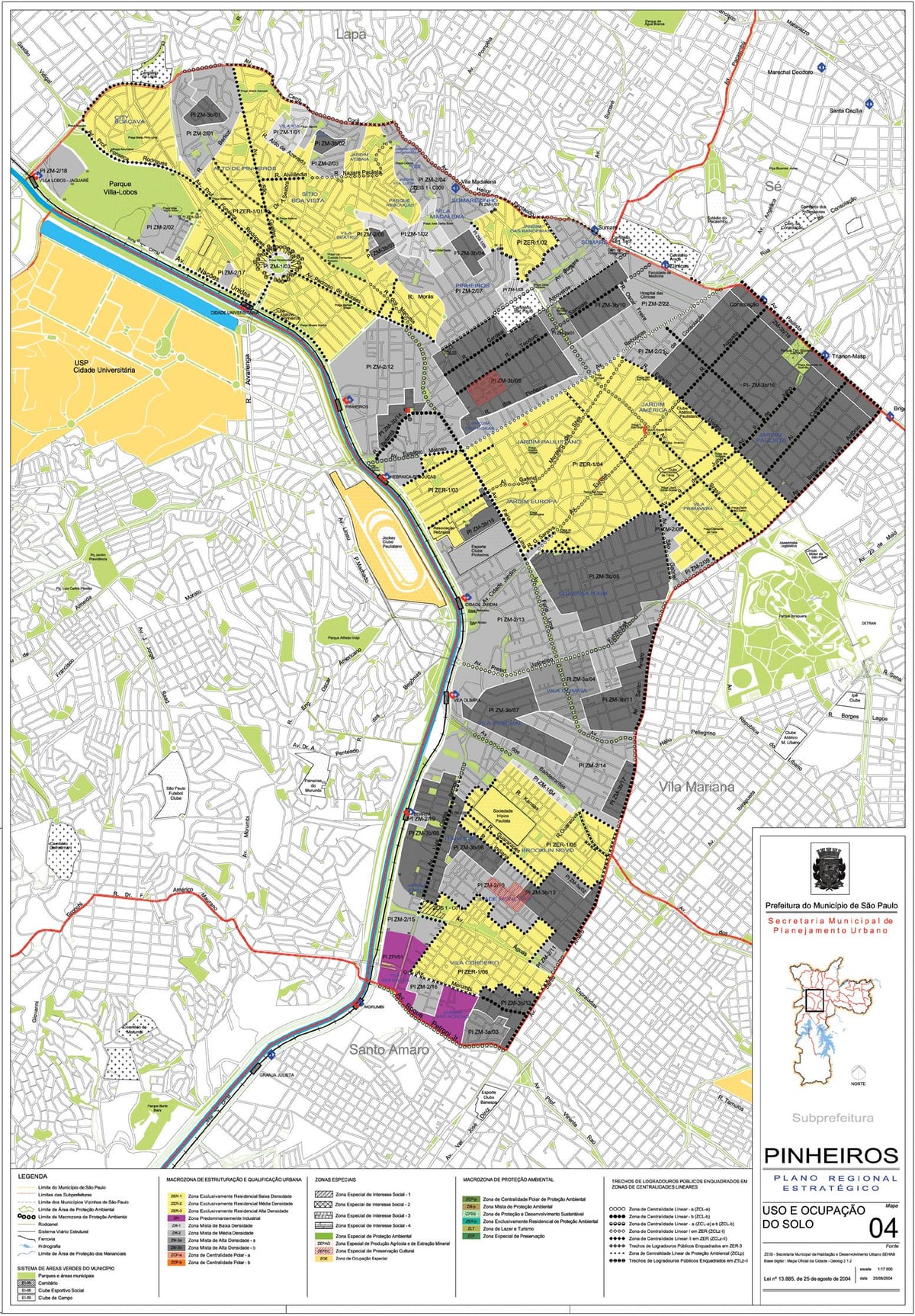 Toprağın Pinheiros Sao Paulo haritası - İşgal