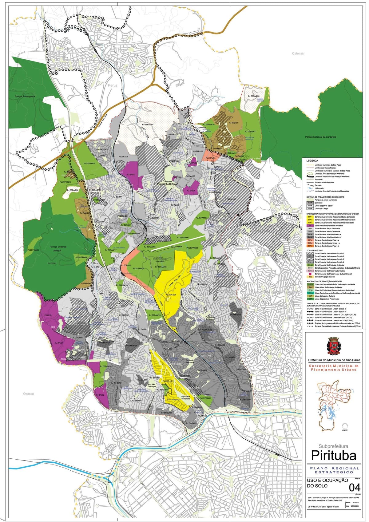 Toprağın İşgal haritası Pirituba-Jaraguá São Paulo - 