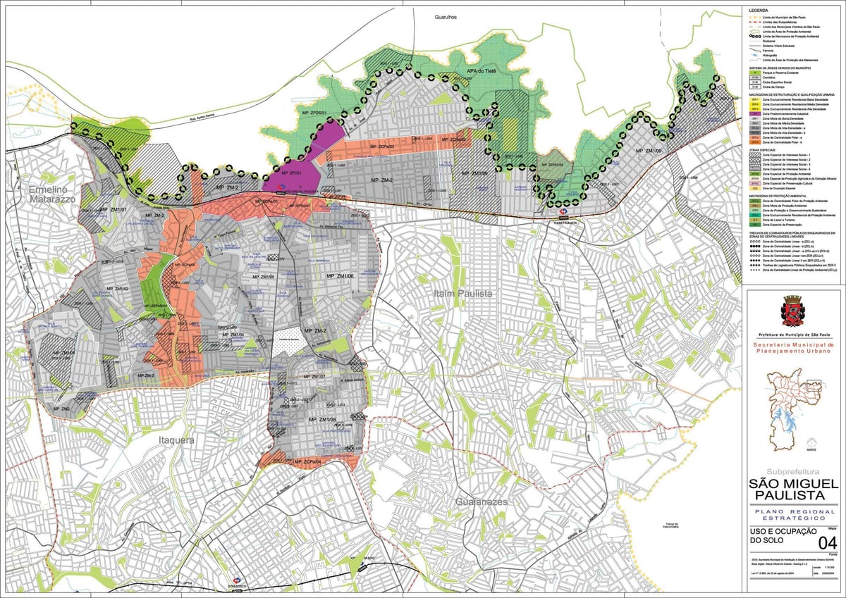 Toprağın São Miguel Paulista, São Paulo haritası - İşgal